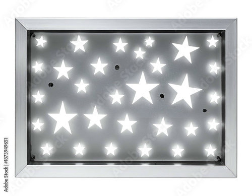 Wallpaper Mural Illuminated stars within a rectangular, metallic frame on a dark background Torontodigital.ca