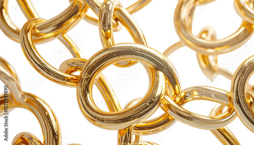 Wallpaper Mural Close-up of intertwined polished gold chain links against a dark backdrop Torontodigital.ca