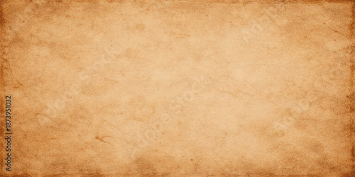 A blank vintage parchment background featuring a stained brown grunge texture with a worn antique surface and aged yellow pattern for a retro aesthetic