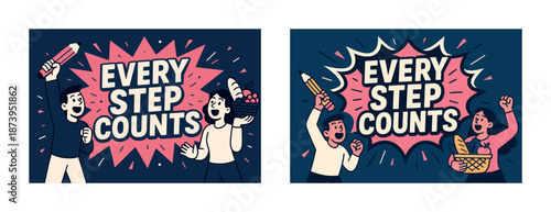 Every step counts: motivational posters with diverse characters