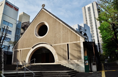 Exterior View of St. Andrew's Cathedral in Minato City, Tokyo, Japan