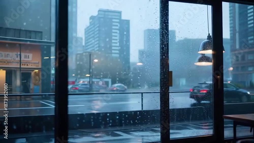 Rainy Day City Scenery