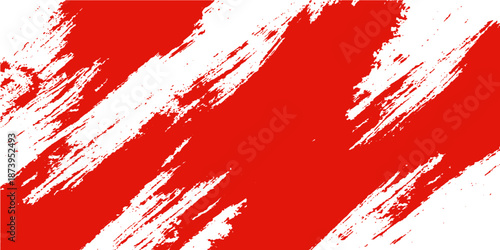 A red grunge art background featuring an ink splash and paint splatter pattern with a dirty watercolor texture for a Christmas card backdrop design