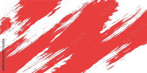 Red grunge watercolor background featuring artistic paint splashes and ink splatters with a dirty brush texture in a bloody red design pattern for a decorative wallpaper illustration