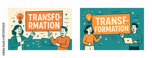 Young asian adults discussing transformation with technology and creativity