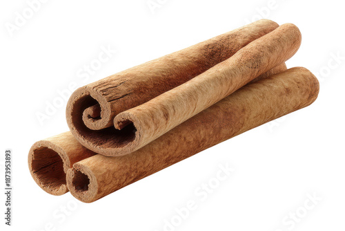 Three cinnamon sticks on a black background