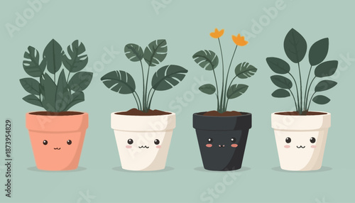 vector of plant on the pot