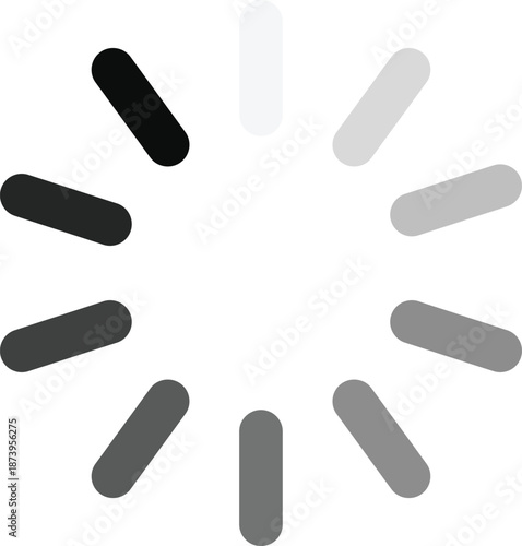 Loading spinner icon isolated on white background, vector illustration of a progress indicator wheel for website and mobile app interface design
