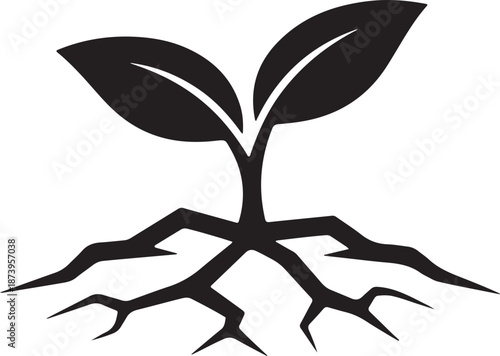 Green tree with roots and leaves symbolizes natural growth and eco life through a vector illustration design representing environment care and the concept of spring ecology