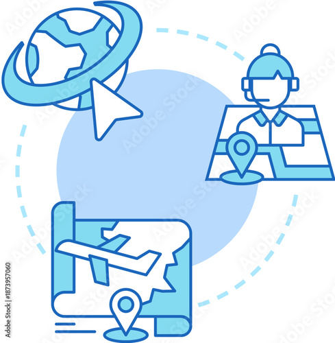 Navigation Tools And Travel Guidance Illustration Illustration