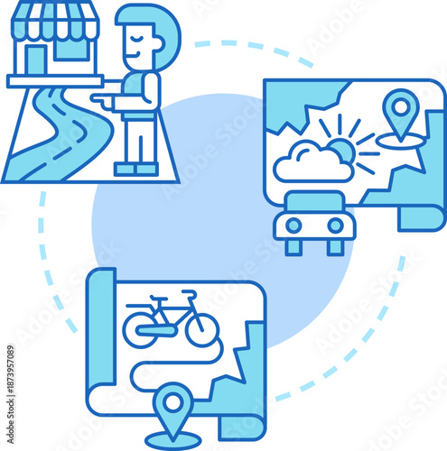 Place And Gps Tracking Illustration Illustration