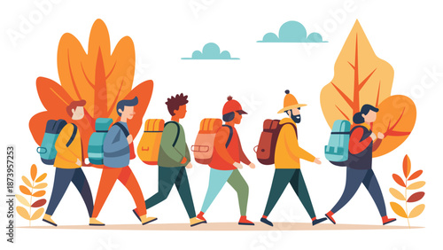 Autumn themed business street symbolic seasonal retail economy scene