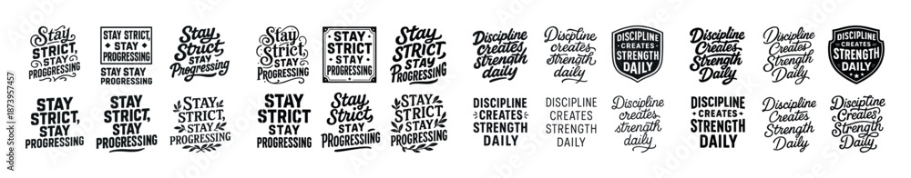 Fototapeta premium Motivational quote designs with focus on discipline and progress