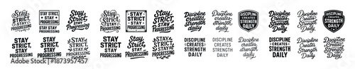 Motivational quote designs with focus on discipline and progress