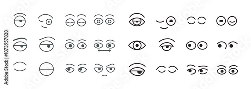 Various cartoon eye expressions set for animation and design