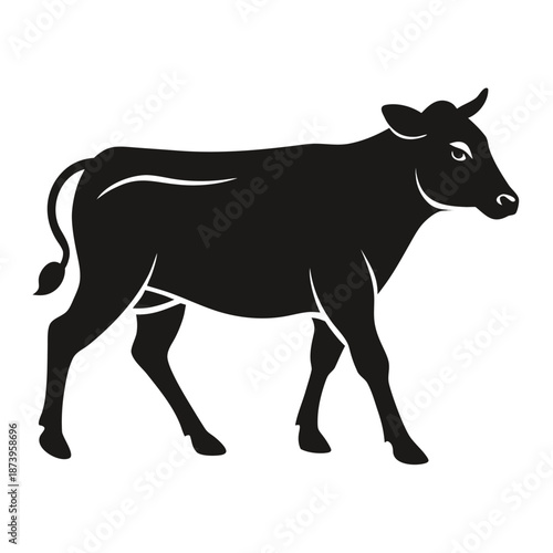 Detailed Cattle Silhouette Illustration Variation 10