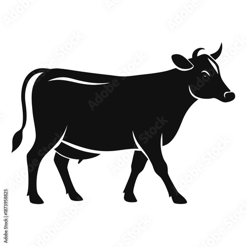 Strong Horned Ox Silhouette for Emblem Design