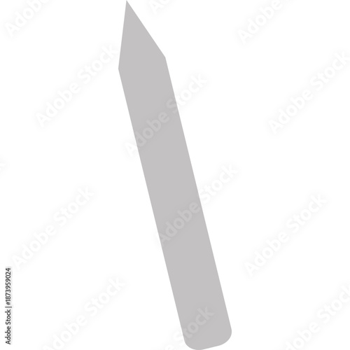 Single silver pencil with sharp point