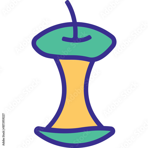 Simple Icon of an Apple Core