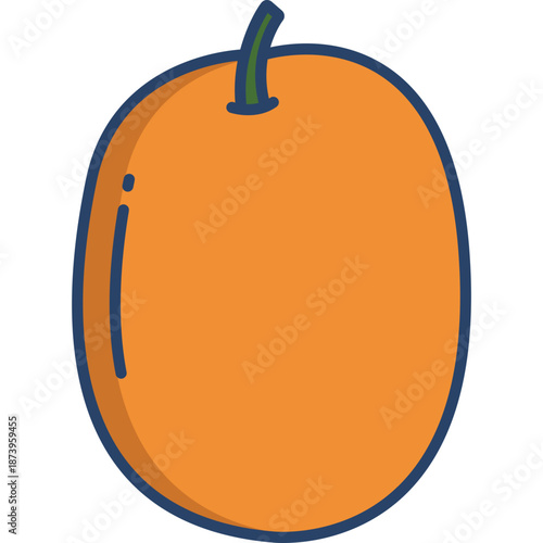 Simple illustration of an orange fruit