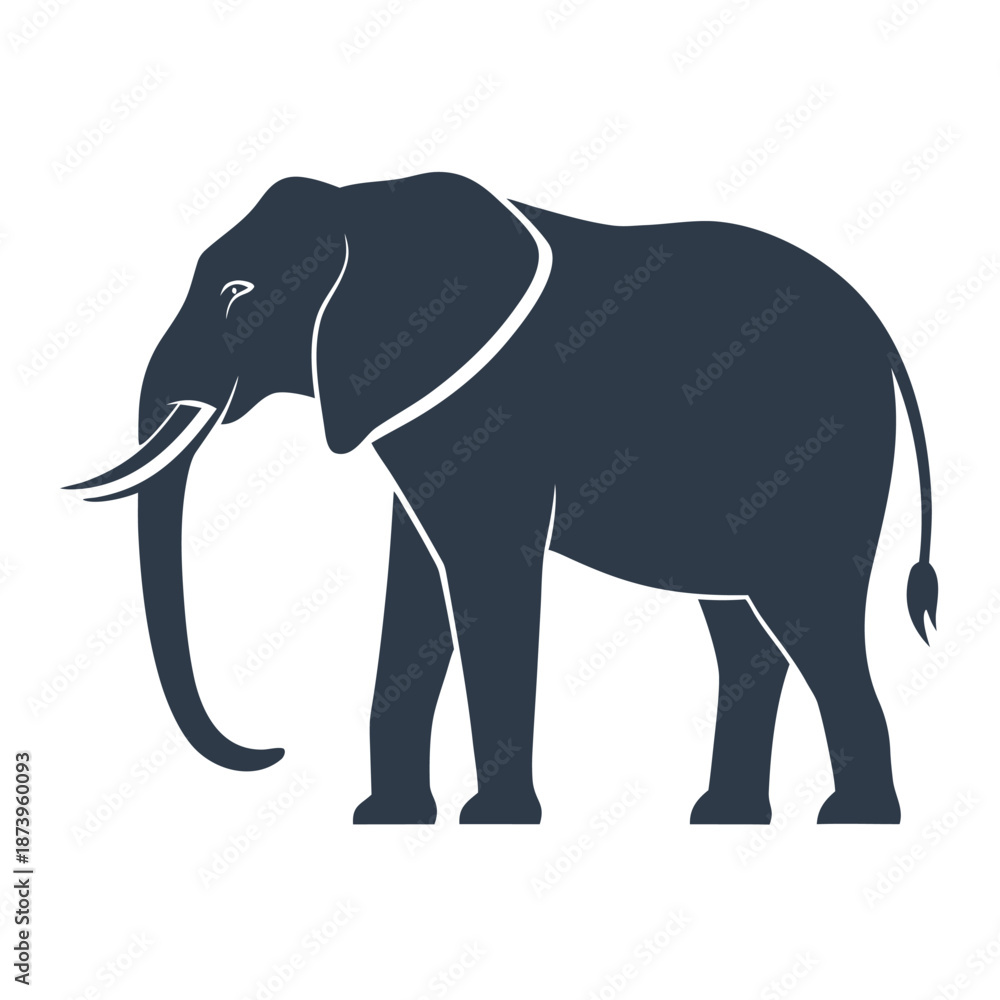 Fototapeta premium Bold Graphic Animal Silhouette Vector Illustration for Logo Design, Branding Identity, Print Media, Tattoo Art, Wall Decor and Merchandise Projects Unique Variation 33