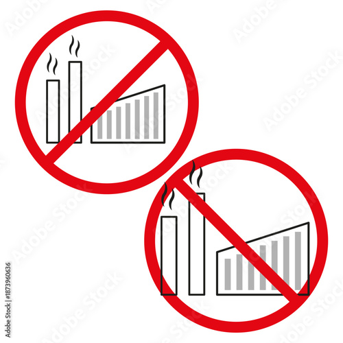No industrial pollution. Environmental protection Vector. Factory ban symbol. Sophisticated white background illustration. EPS 10.