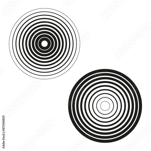 Sophisticated circular patterns. Atmospheric ripples Vector. Spectacular geometric shapes. Professional orbital rotation symbols.