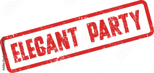 Elegant Party Red Rubber Stamp Mark Signifying a Sophisticated Celebration or Festive Gathering