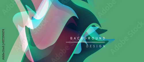Abstract fluid shapes overlap, creating vibrant color gradients. Background features text background design. Modern aesthetic, smooth transitions.