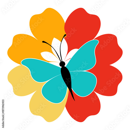 Unique artistic butterfly silhouette design variation number 25 with decorative wings