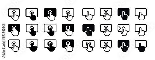 Set of touch screen gesture icons for digital interaction design