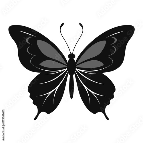 Unique artistic butterfly silhouette design variation number 22 with decorative wings