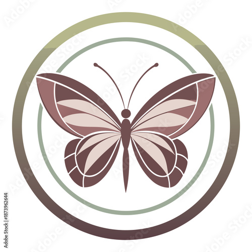 Unique artistic butterfly silhouette design variation number 6 with decorative wings