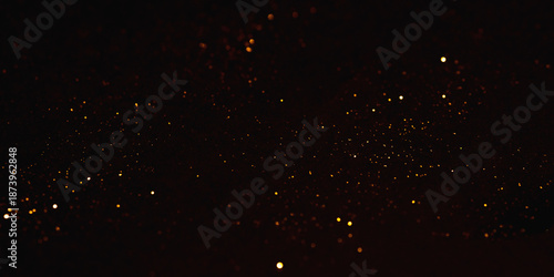 Golden abstract bokeh on black background. Holiday concept.