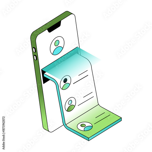 An isometric style illustration showing digital onboarding