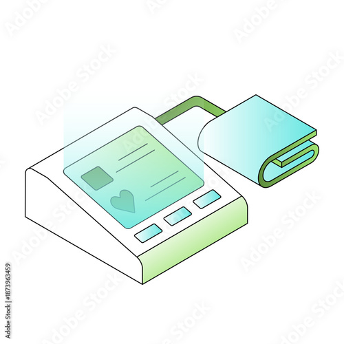 illustration depicting a bp apparatus in isometric style