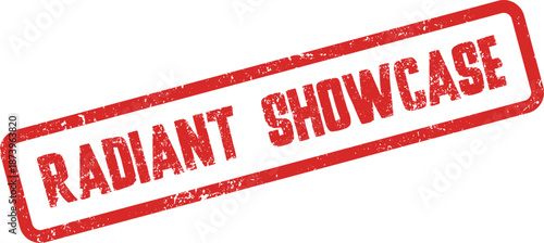 Radiant Showcase Presentation Grunge Rubber Stamp for Product Launches and Exhibitions