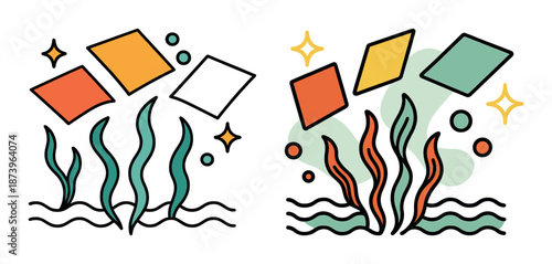 Colorful abstract shapes and organic forms design