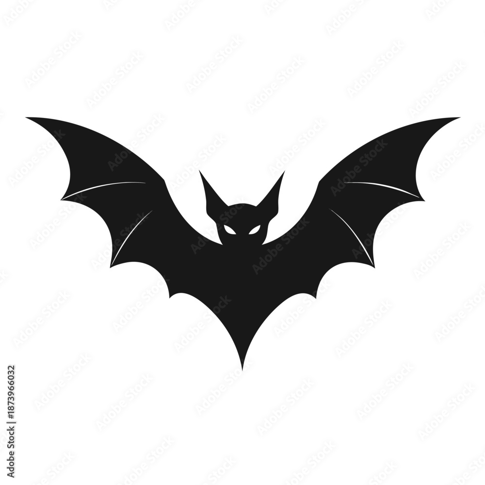 Fototapeta premium Sharp Winged Night Creature Icon for Dark Fantasy Branding
