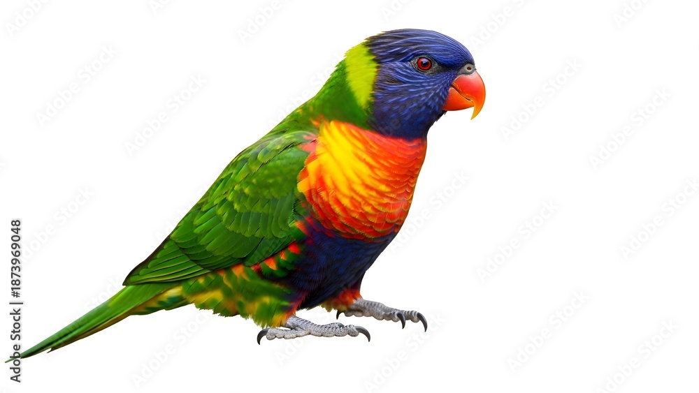 Naklejka premium rainbow lorikeet isolated on white