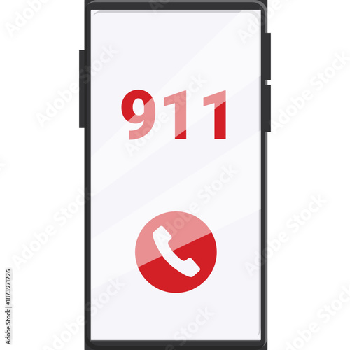 Smartphone displaying 911 emergency call icon