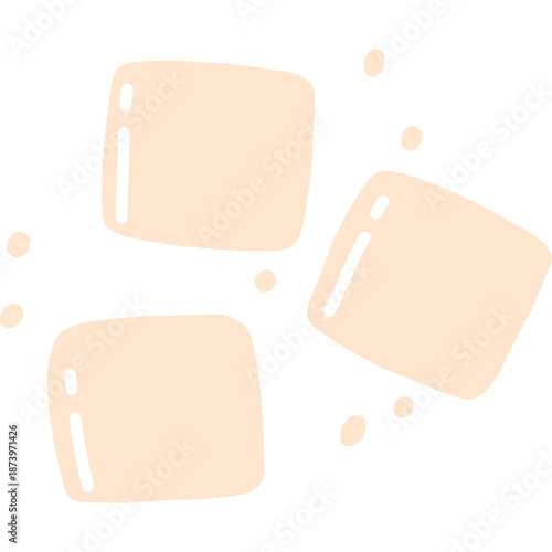 Soft, rounded sugar cubes