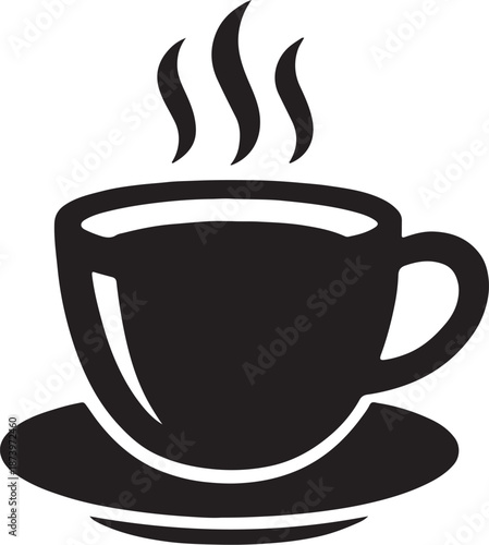 Print Steaming Hot Coffee Cup Icon