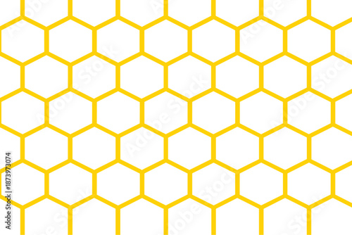 Background featuring abstract black hexagonal tiles separated by yellow gaps