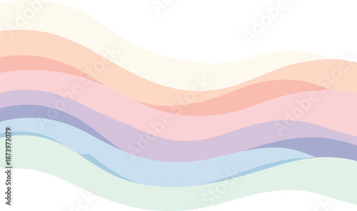 A pastel abstract background of layered paper cuts featuring wavy lines in soft hues and gentle illumination