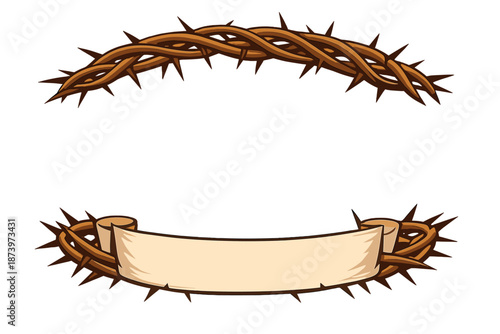 Banner template with a Crown of Thorns and copy space, showcasing an artistic close‑up that evokes spiritual reflection