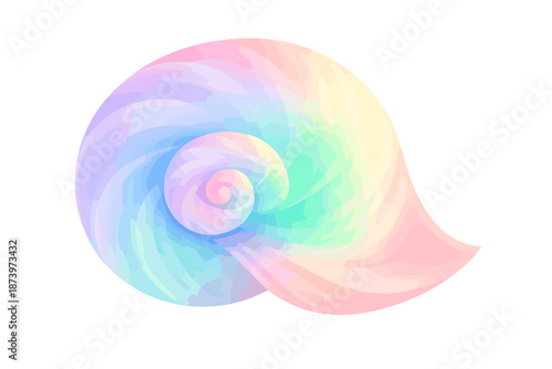 A gentle, airy whirl of hues that resembles a fragile shell, inspiring calmness and imagination, ideal for digital art endeavors