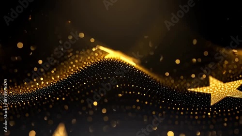 Wallpaper Mural A stunning abstract video featuring golden stars and particles on a dark background Torontodigital.ca