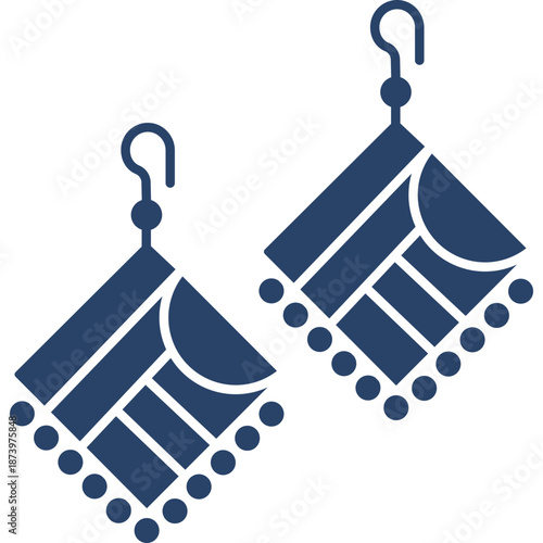 Stylized Blue Earrings Icon
