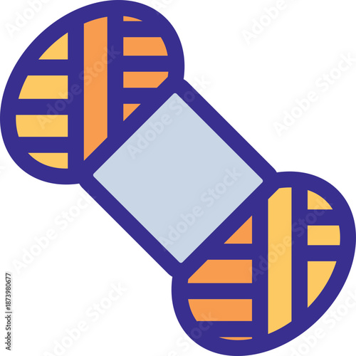 Stylized icon of a spool of thread